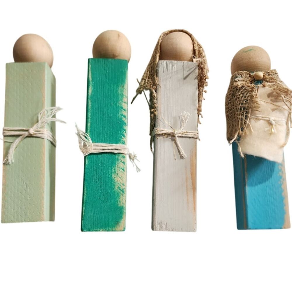 Wooden Block Nativity Christmas Scene Set